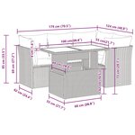 vidaXL Salon de jardin 5 Pièces avec coussins gris clair résine tressée