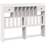 vidaXL Tête de lit avec rangement blanc 140 cm bois massif de pin