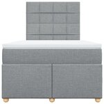 vidaXL Sommier à lattes de lit et matelas gris clair 120x190 cm tissu