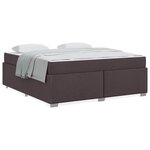 vidaXL Cadre de lit Marron foncé 180 x 200 cm tissu