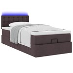 vidaXL Cadre de lit ottoman avec matelas marron foncé 90x190 cm tissu