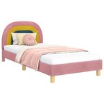 vidaXL Cadre de lit pour enfants avec tête de lit Rose 90 x 200 cm