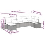 vidaXL Ensemble de canapé de jardin 7 Pièces Noir 55 x 62 x 69 cm