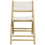 vidaXL Chaises de bistro pliantes lot de 4 et coussins blanc crème