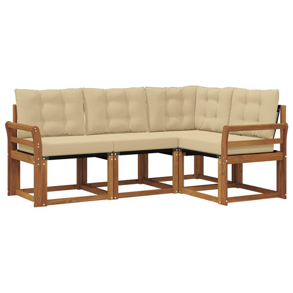 vidaXL Ensemble de canapés d'extérieur 4 pc Naturel et Beige