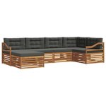 vidaXL Ensemble de canapés d'extérieur 6 pc Naturel et Anthracite