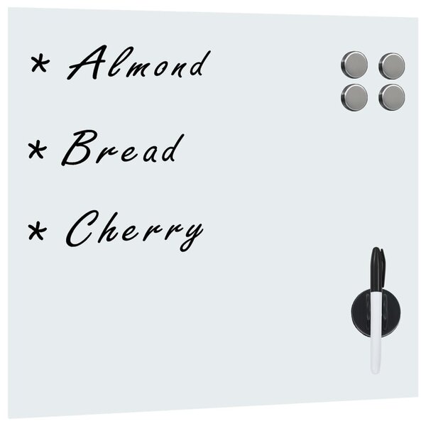 Tableau magnétique panneau écriture école maison bureau mural verre 60 x 60 cm blanc 02_0045511