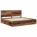 vidaXL Cadre de lit Bois ancien 200 x 200 cm Bois de pin massif