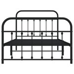 vidaXL Cadre de lit métal avec tête de lit/pied de lit noir 107x203 cm