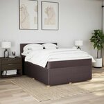 vidaXL Sommier à lattes de lit avec matelas Marron foncé 140x190 cm