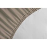 Drap Housse 100  Coton 180 x 200 cm - Bonnet 35 cm - Beige
