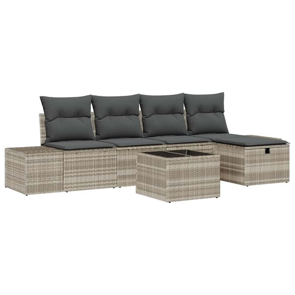 vidaXL Ensemble de Canapés avec coussin 6 Pièces polyrotin