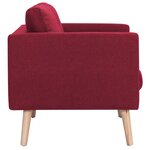 vidaXL Canapé à 3 places Tissu Rouge bordeaux