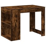 vidaXL Bureau avec tiroir et étagère chêne fumé bois d'ingénierie