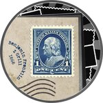 Pièce de monnaie en Argent 500 Francs g 17.50 Millésime 2025 World Most Expensive Stamps BENJAMIN FRANKLIN Z-GRILL