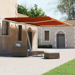 vidaXL Auvent automatique sur pied 600x300 cm Orange/marron