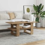 vidaXL Table basse chêne artisanal 102x55x42 cm bois d'ingénierie