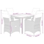 vidaXL Ensemble à manger de jardin coussins 5Pièces Noir Résine tressée