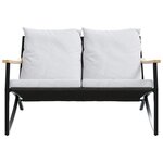 vidaXL Ensemble de meubles de balcon avec coussins 3 Pièces noir acier
