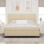 vidaXL Lit avec matelas Crème 180x200 cm en tissu