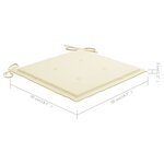 vidaXL Chaises de jardin lot de 2 et coussins crème Bois teck massif
