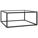 vidaXL Table basse Noir avec verre trempé 80x80x35 cm