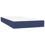 vidaXL Sommier à lattes de lit et matelas et LED Bleu 200x200 cm Tissu