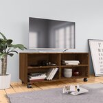 vidaXL Meuble TV sur roulettes Chêne marron 90x35x35cm Bois ingénierie