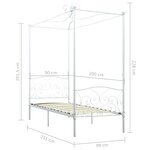 vidaXL Cadre de lit à baldaquin sans matelas blanc métal 90x200 cm