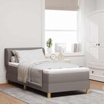 vidaXL Lit à Ressorts avec Matelas Crème 90x200 cm Tissu Taupe