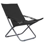 vidaXL Chaises pliables de plage lot de 2 Tissu Noir
