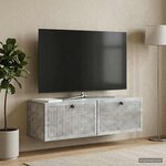 vidaXL Meuble TV mural Gris béton 98 x 31 x 30 cm Bois d'ingénierie