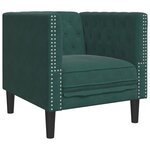 vidaXL Fauteuil Chesterfield vert foncé velours