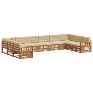 vidaXL Ensembles de canapés 5 pc Naturel et Beige Bois d'Acacia Massif