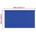 vidaXL Store roulant d'extérieur 400x230 cm Bleu PEHD