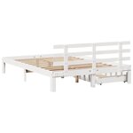 vidaXL Cadre de lit avec tiroirs sans matelas blanc 135x190 cm