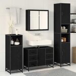 vidaXL Ensemble de mobilier de salle de bain 4 Pièces Chêne noir