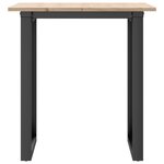 vidaXL Table à manger cadre en O 70x70x75 cm bois de pin massif fonte