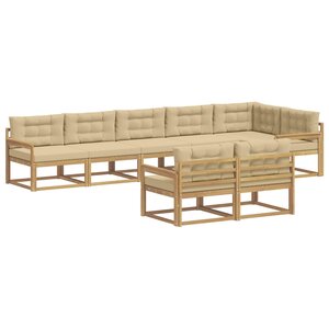 vidaXL Ensemble de canapés d'extérieur 6 pc Blanc et Beige Polyester
