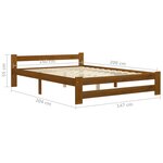 vidaXL Cadre de lit sans matelas marron miel pin massif 140x200 cm