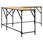 Bureau table poste de travail meuble d'ordinateur informatique étude chêne sonoma 149 x 149 x 75 cm bois d'ingénierie brun 02_0023658