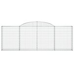 vidaXL Paniers à gabions arqués 4 Pièces 300x30x100/120 cm fer galvanisé