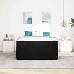 vidaXL Cadre de lit avec matelas Noir 140 x 200 cm tissu