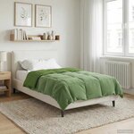 vidaXL Duvet d'été simple Matelassé Vert 140 x 200 cm Microfibre