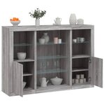 vidaXL Buffets avec lumières LED 3 Pièces sonoma gris bois d'ingénierie