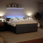 vidaXL Sommier à lattes de lit et matelas Gris foncé 200x200cm Velours