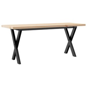 vidaXL Table basse cadre en X 110x40x45 5 cm bois de pin massif acier