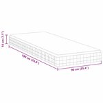vidaXL Matelas Blanc et Gris 90 x 190 cm Printemps Bonell