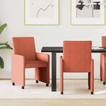vidaXL Chaises de Salle à Manger avec Roues 2 Pièces Rouge orange