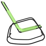 vidaXL Chaises longues à bascule lot de 2 vert acier et textilène